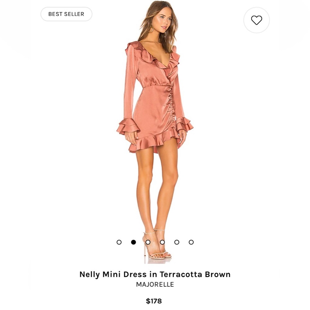 Majorelle Nelly Mini Dress in Terracotta Brown